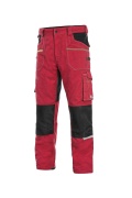 Montérková kalhoty CXS STRETCH, pánské,červeno-černé