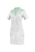 Šaty CXS BELLA, dámské, bílé se zelenými doplňky 