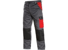 Kalhoty CXS PHOENIX CEFEUS, pánské, šedo-červené, 190g/m2