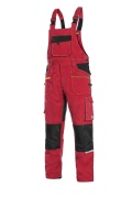 Montérkové kalhoty CXS STRETCH lacl, pánské,červeno-černé 