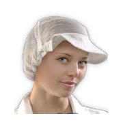 Kuchařská čepice s kšiltem NELA bílá
