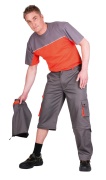Montérkové kalhoty DESMAN 2v1, šedo-oranžová