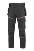 Kalhoty CXS LEONIS,pánské,černé s modro-červenými doplňky  